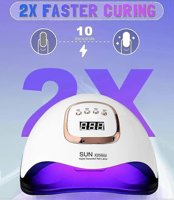 380W Professionel UV LED Neglelampe Gel Negletørrer med LCD Touch Display, Smart Sensor, 4 Timere 3ytrd