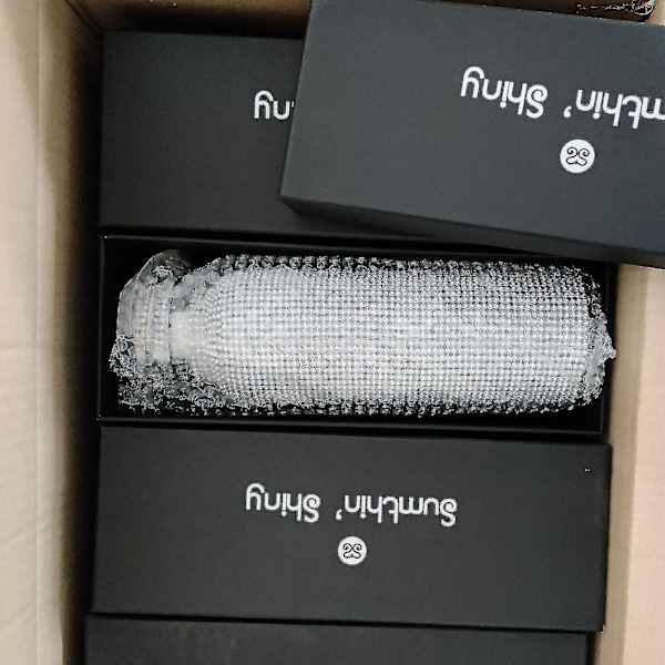 Diamanter Vandflaske Bling Rhinestone Termisk Rustfrit Stål Vandflaske Med Kæde Til Kvinder Piger Gave - Jxlgv silver