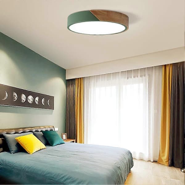 Rund dæmpbar LED-loftlampe, grøn, 12 tommer