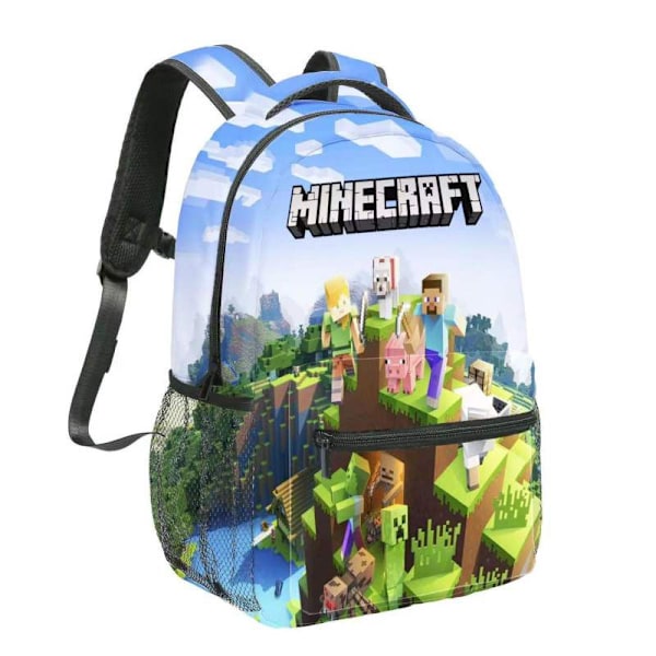 Minecraft skolesekker for grunnskole- og ungdomsskoleelever, barneryggsekker, stor kapasitet, komfortabel og lett å bære D D