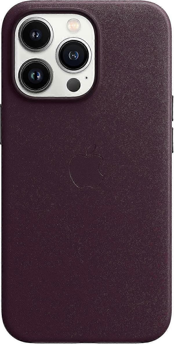 Iphone 14 Apple Läderfodral med Magsafe [YJD Mörklila Dark purple iPhone 14