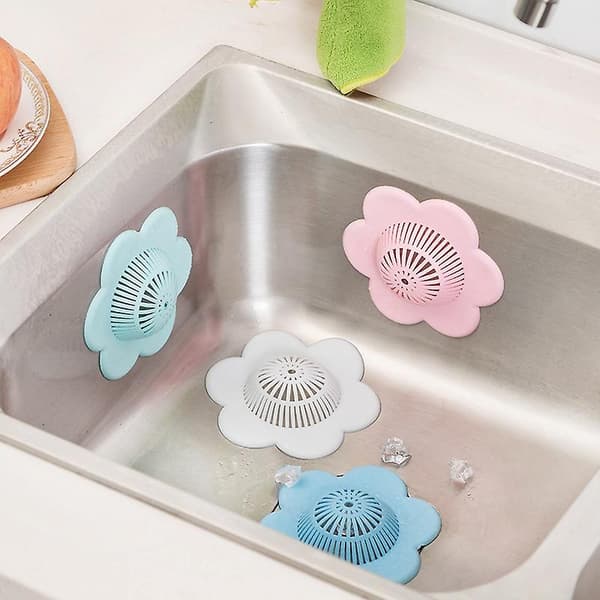 Blomsterformet gulvavløpsdeksel (hvit)