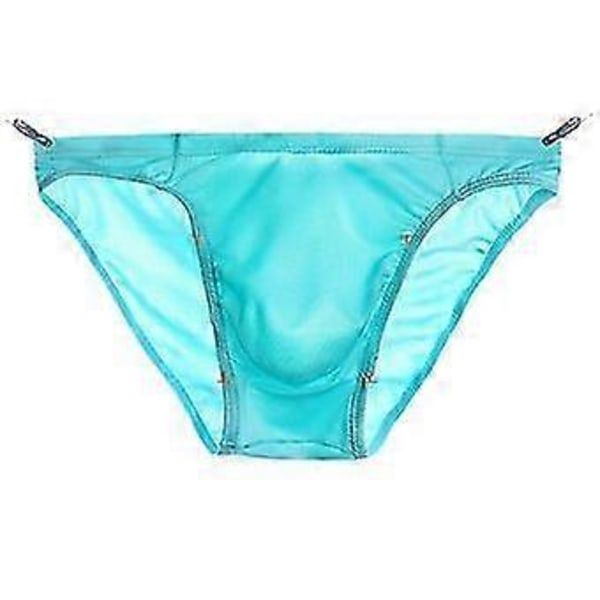 Tunna Transparenta Sömlösa Kalsonger i Is-Silke med 3D-ficka för Män Black S