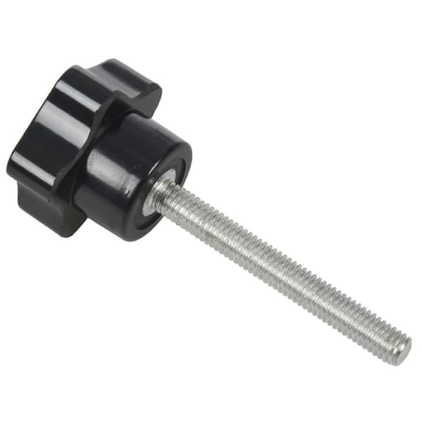6 stk M6 x 50 mm låsende stjerneformet plasthode med utvendig gjengeknapp Silver Black