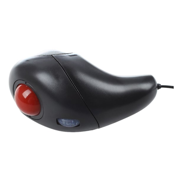 Håndholdt kablet trackball-mus med tommelfingerstyring red black