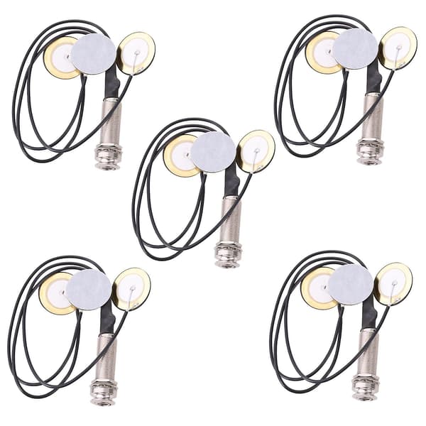 5x Piezo kontaktmikrofon 3 transduser-pickuper med endepinne-jack for Kalimba-AH