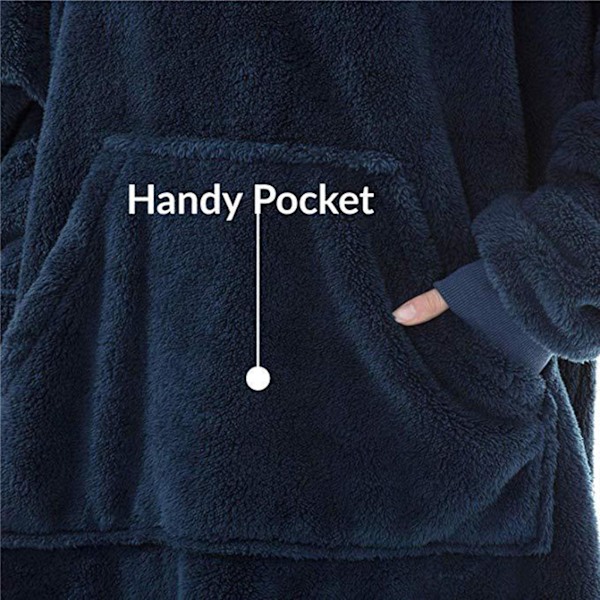 Oversized Hoodie-tæppe Sweatshirt Dobbeltsidet Fleece Bærbar Tæppe Par Mænd Kvinder Hjem Gray