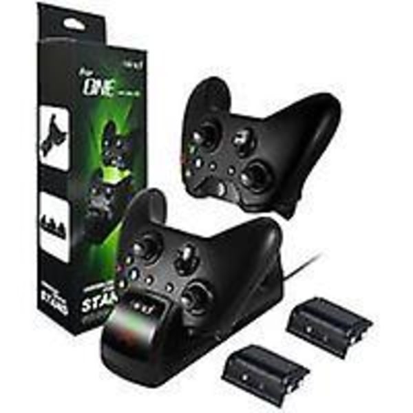 Laddare med 2 Uppladdningsbara Batterier för Xbox One/Xbox Series X/S Handkontroller, Laddstation med 2 x 1300 mAh Uppladdningsbara Batterier (xb