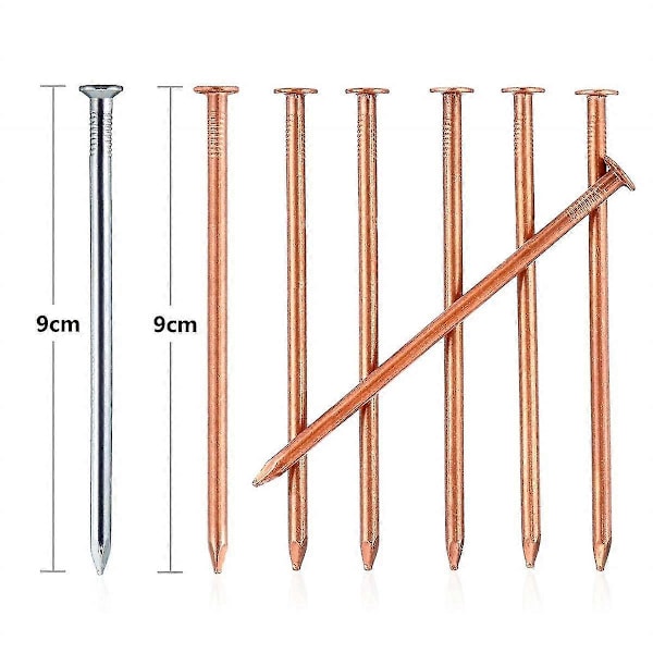 20 stk. Kobberspiker for å drepe trerotstubber, 3,5 tommer lange spiker, stubbefjerningsspiker med 2 stk. stålspiker