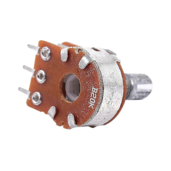 2 stk. B20K 20K Ohm 8mm Aksel PCB-montert Lineær Dobbel Potensiometer