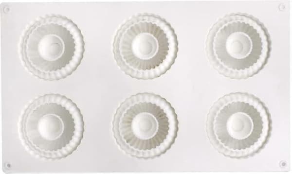 6-hulls silikon dessertform for kreativ 3D kakebaking og DIY bakverk