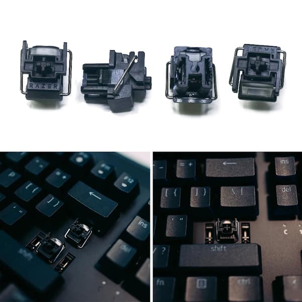 4 stk. sorte optiske kontakter med hot-swap til Razer Huntsman Elite