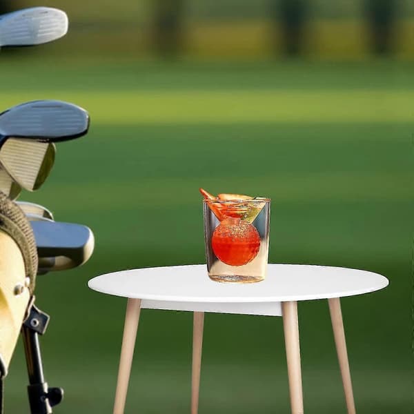 Golf Whiskeyglas med Golfboldbase – Unik Drikkeglasgave til Golfspillere og Whiskeyelskere, Holdbart Krystalklart Design