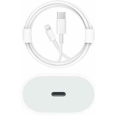 USB C Snabbladdare - PD-Certifierad 20W Snabbladdare med Lightning-kabel Typ C Laddningsadapter för iPhone 14/14 Plus/14 Pro/14 Pro Max/13/iPad Pro