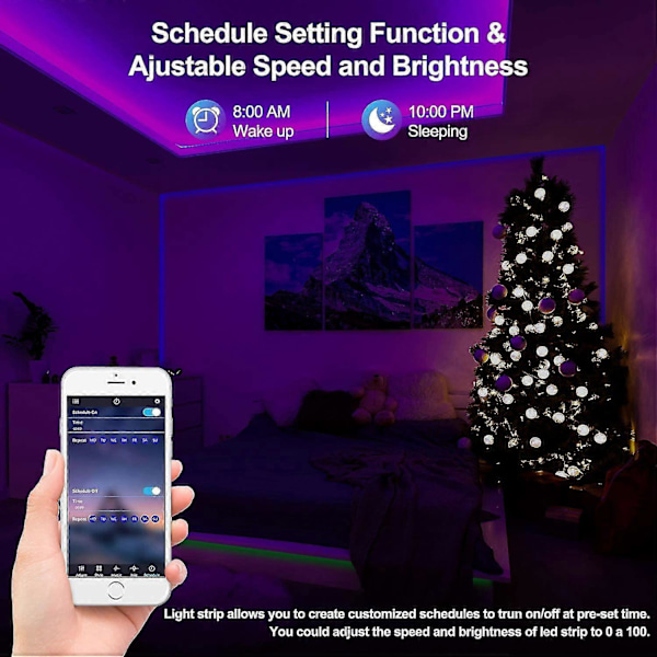 10m Bluetooth LED-strip 5050 RGB LED-strip Flerfärgad Flexibel Ljusremsa