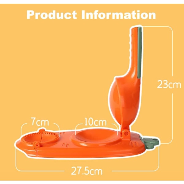 2-i-1 Dumpling Maker Maskin, Dumpling Skin Form Manuell Depresjon Dumpling Mold