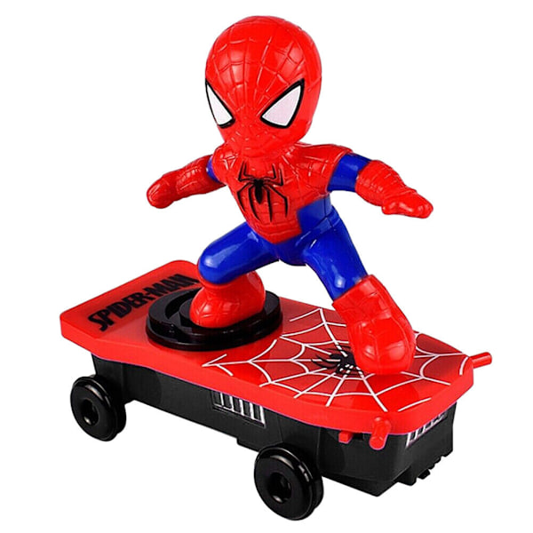 Elektrisk Spiderman Skateboard 360° Rullende Tumbler Lys Musik Legetøj Gave til Børn