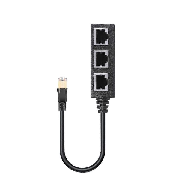 Rj45 Ethernet-stik Splitter 1 til 3 stik Internetkabel 5 6 7 Adapter A