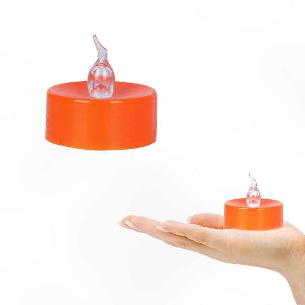 Oransje LED telys med gresskar-design for Halloween-dekorasjoner Yellow