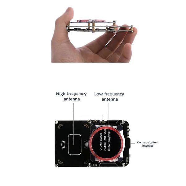 Proxmark3 512M RFID-kortlæser IC/ID-nøgleskriver NFC 5.0 Smart Chip Kopimaskine Programmeringssæt UID S50 Afkodning Duplikator Black