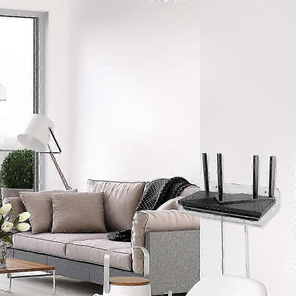 Akryl vægmonteret hylde med køleplade til WiFi-router til hjemmebrug