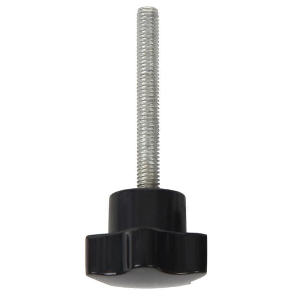 6 stk M6 x 50 mm låsende stjerneformet plasthode med utvendig gjengeknapp Silver Black