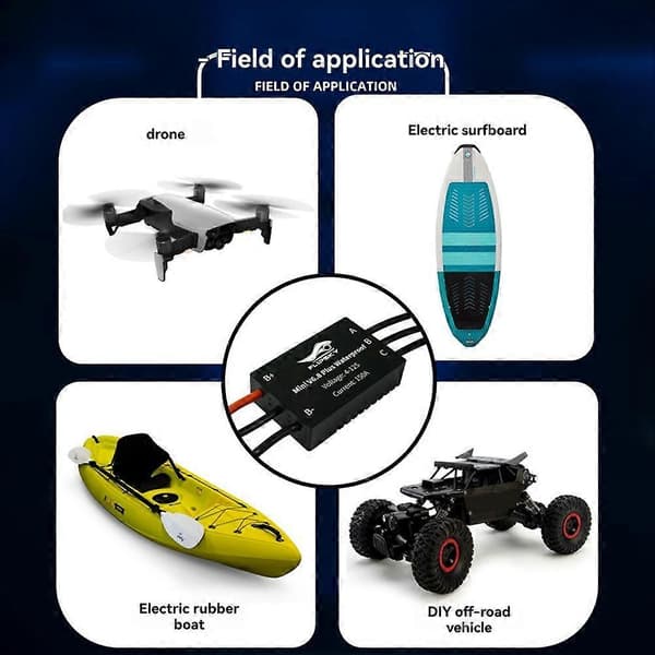Flipsky Mini V6.8 Plus IP68 Vanntett ESC 4-12S Elektronisk Hastighetskontroller Basert på VESC6 150A for Efoil Ejet/ Båt/ Drone Black