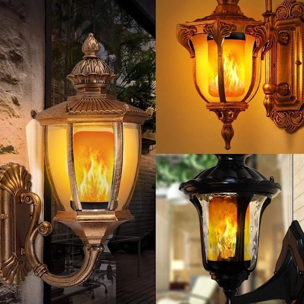 LED Flammelys, Flammelys for Party, Omvendt Effekt, Energibesparende Flammelys, For Innendørs/Utendørs Bruk (2-pakning) B22 2pcs