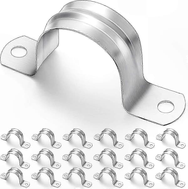 304 Rostfritt Stål U-formade Slangklämmor, 20-pack Sadelfästklämmor för Röranslutning 35 mm