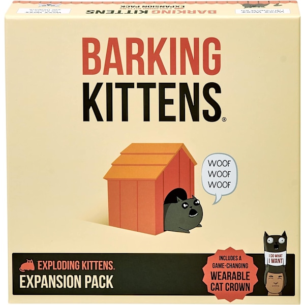 Exploding Kittens Barking Kittens Udvidelsespakke - Exploding Kittens - Kortspil til Voksne, Teenagere og Børn - Sjovt Familiespil