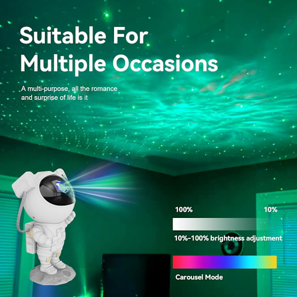 Astronaut Nattlys / Galakse Lampe - Stjernehimmel Projektor - Oppladbar Charging model