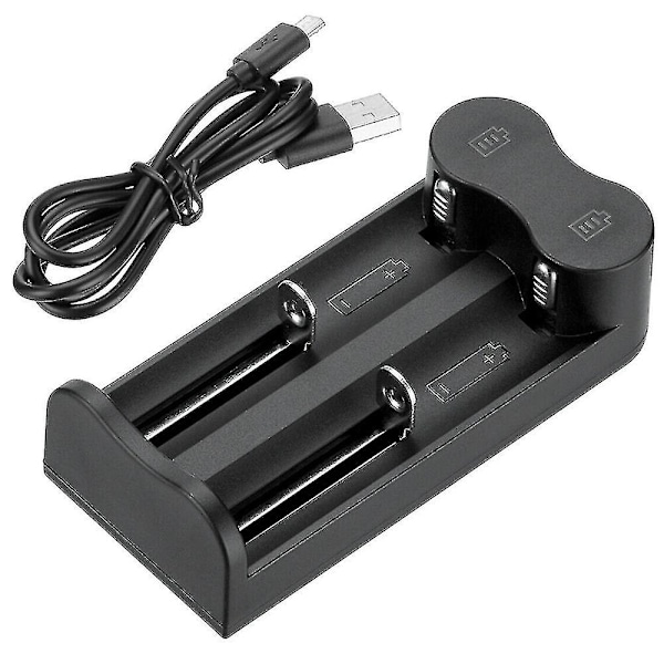 21700 26650 18650 16340 18500 32650 3.7v Genopladeligt Li-ion Batteri Usb 2-Slot Oplader LANG