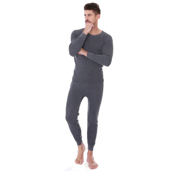 Herr Termounderkläder Set Vinter Termos Underkläder Långkalsonger Toppar Vinter Herr Tjock Fleece Termokläder Pyjamas Set Mörkgrå Dark Gray XL