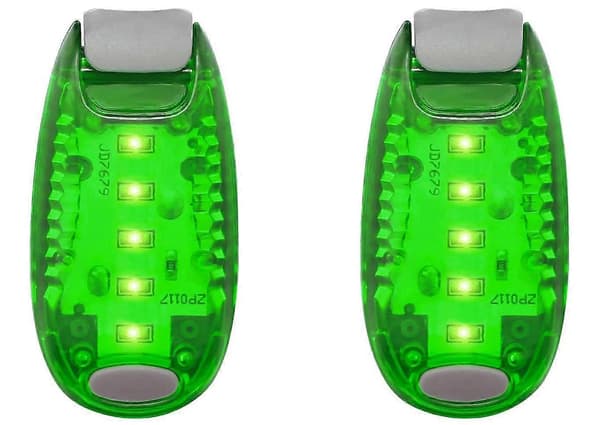 2 LED Säkerhetslampor Clip On Synlighet Löpning Jogging Promenader