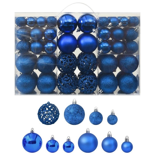 vidaXL Julekuler 100 stk. Blå Blå blue