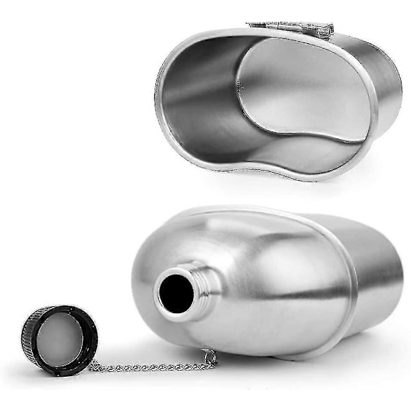 Fältflaska Militär Kit 2st 1000ml 600ml Rostfritt Stål Militär Fältflaska Kopp Set Med Överdragsväska För Utomhus Camping Vandring Backpacking