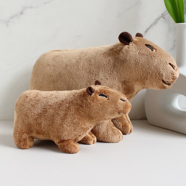 Plushleketøy Søt Stoffdyr Capybara Gnager Dukke Simulering 4 Stiler Brun Brown 20CM