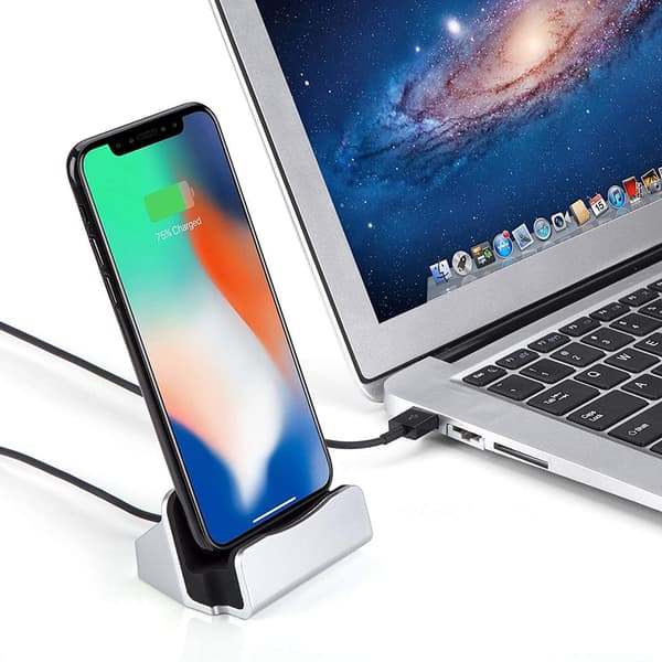 2036 Mobiltelefon opladningsstation - Apple Sølv Sort