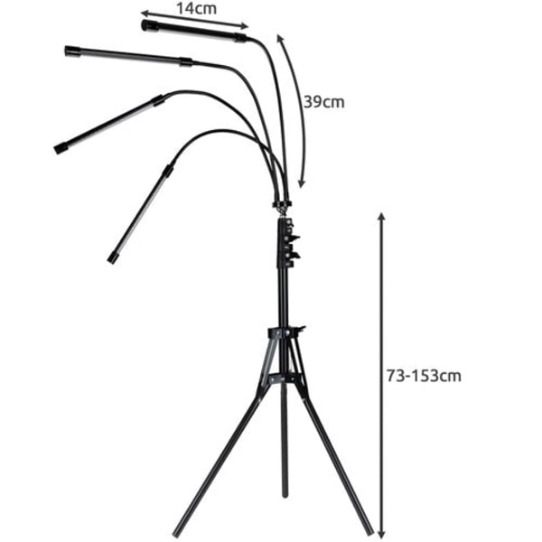 LED plantelys USB 4 paneler 80 dioder rød/blå timer IP54 CJY 1000