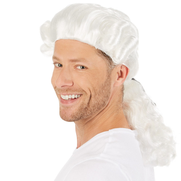 tectake Herre parykk Barokk Markise White Vit