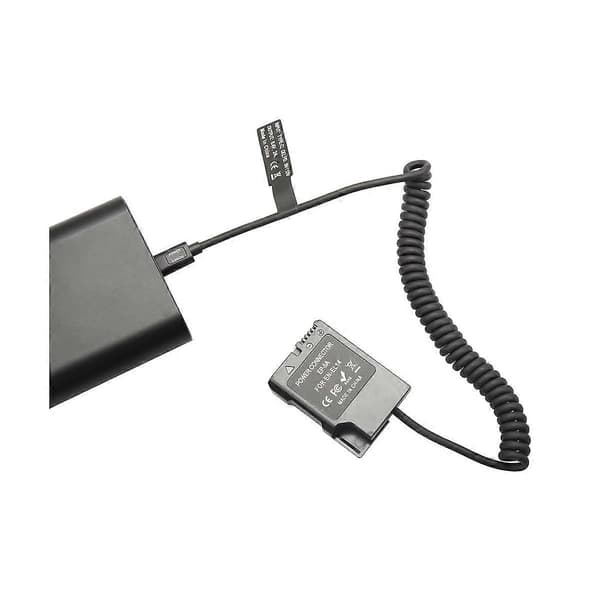 EL14 Dummy Coupler Batteri Typ-C Spiralkabel for D3100 D3500 D5100 D5200 D5300 D5600 P7000 P7100 Black