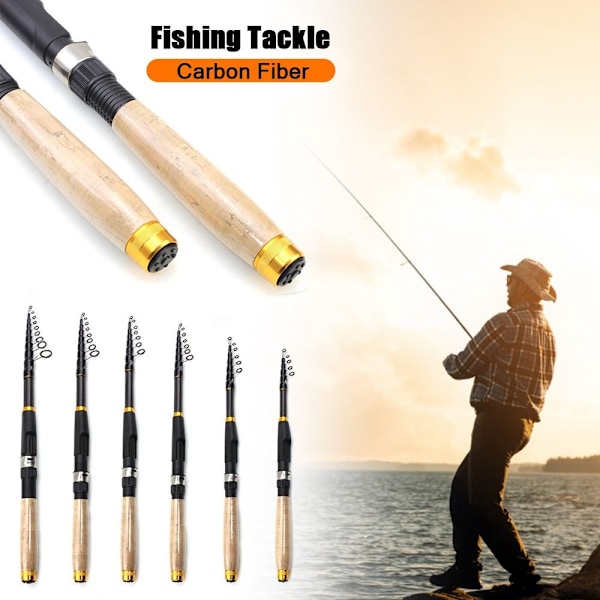 Teleskopisk fiskestang bekk håndstang 2.4 meter - spot salg 2.4m