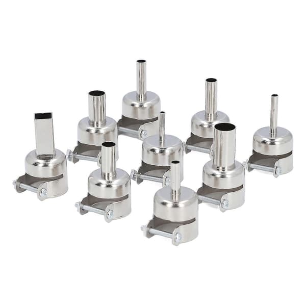 9PCS Set Värmepistol Munstycksset 312mm Rostfritt Stål Varmluft Lödnings Värmepistol Munstycke