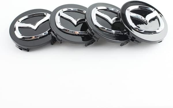 (Sort) 4 stk. navkapsler til Mazda, 57 mm, navkapsler til bil