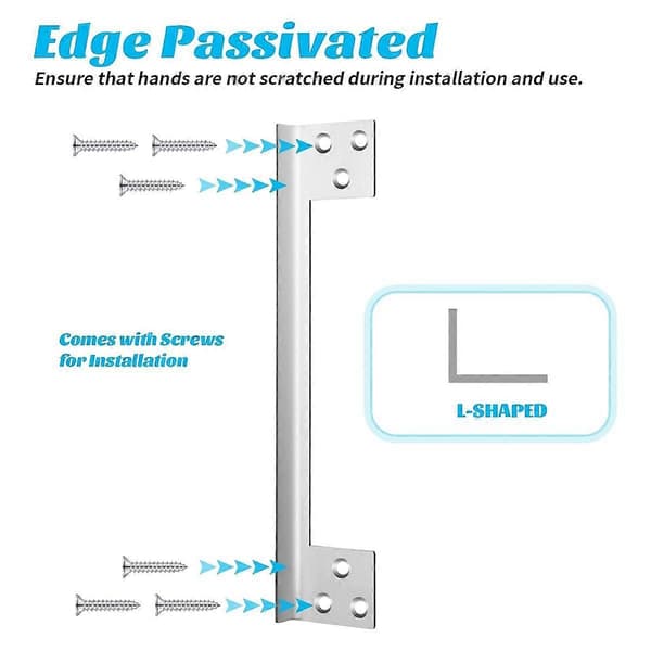 2 Pcs Door Lock Protection Plate Outward Opening Angle Lock Guard Door Lock Protector Lock Shield L Shaped Security 28 cm Silver