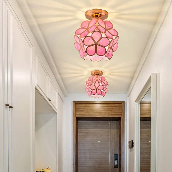 Modern kristall taklampa E27 för sovrum vardagsrum hall rosa 1 st