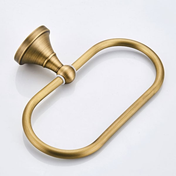 Håndklædeholder, børstet bronze, antik messing oval håndklædeholder
