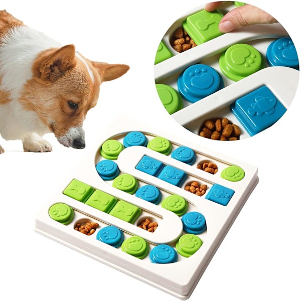 <25 Huller> Smart Paws Interaktive Pet Puslespil, Niveau 3 Hund Langsom Foder, Hund Puslespil Foder, Kanin Legetøj