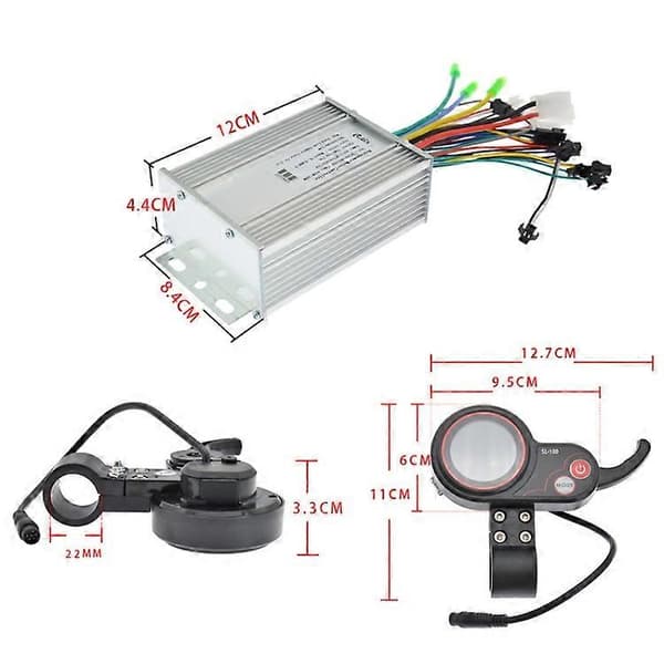 SL-100 450/500W 36-60V Elektrisk Scooter LCD Speedometer 9 Rør Børsteløs Kontrollersett