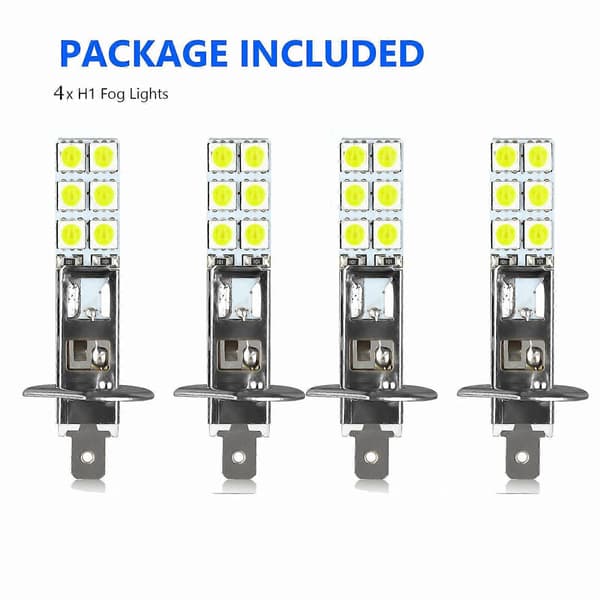 4 STK H1 6000K Superhvite 80W LED-frontlyspærer Tåkekjørelyssett Silver
